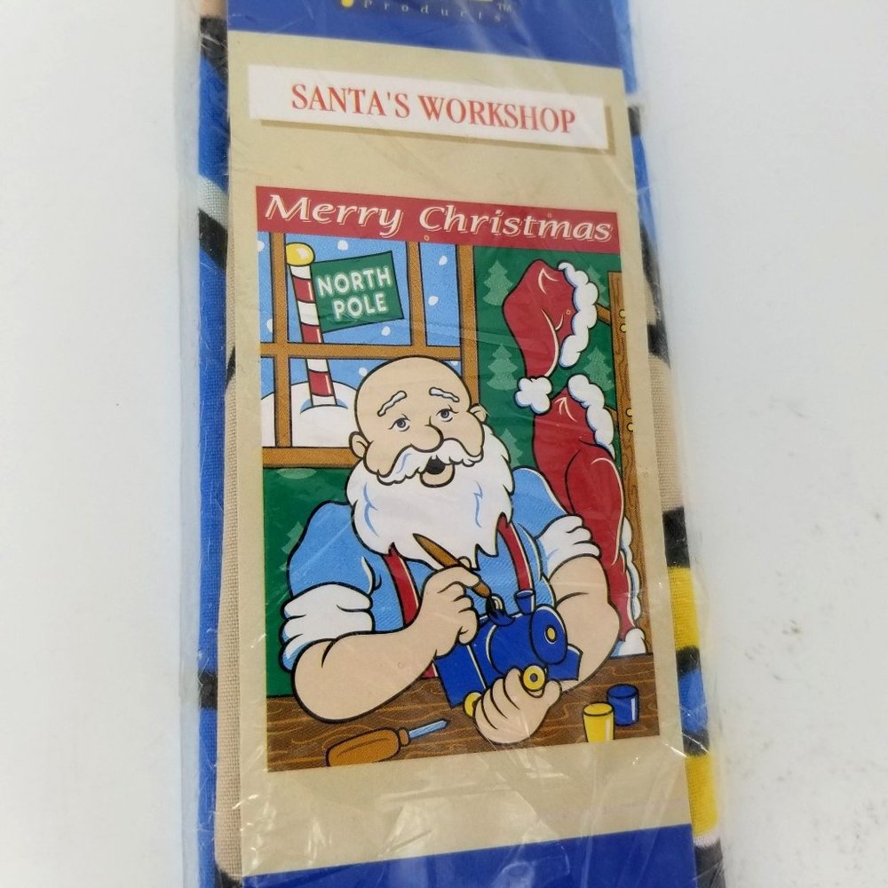 Meadow Creek Flag Santa Workshop Double Sided Holiday Christmas Decor 28" x 40"